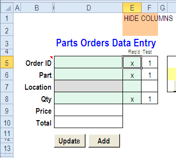 Excel data entry form vba